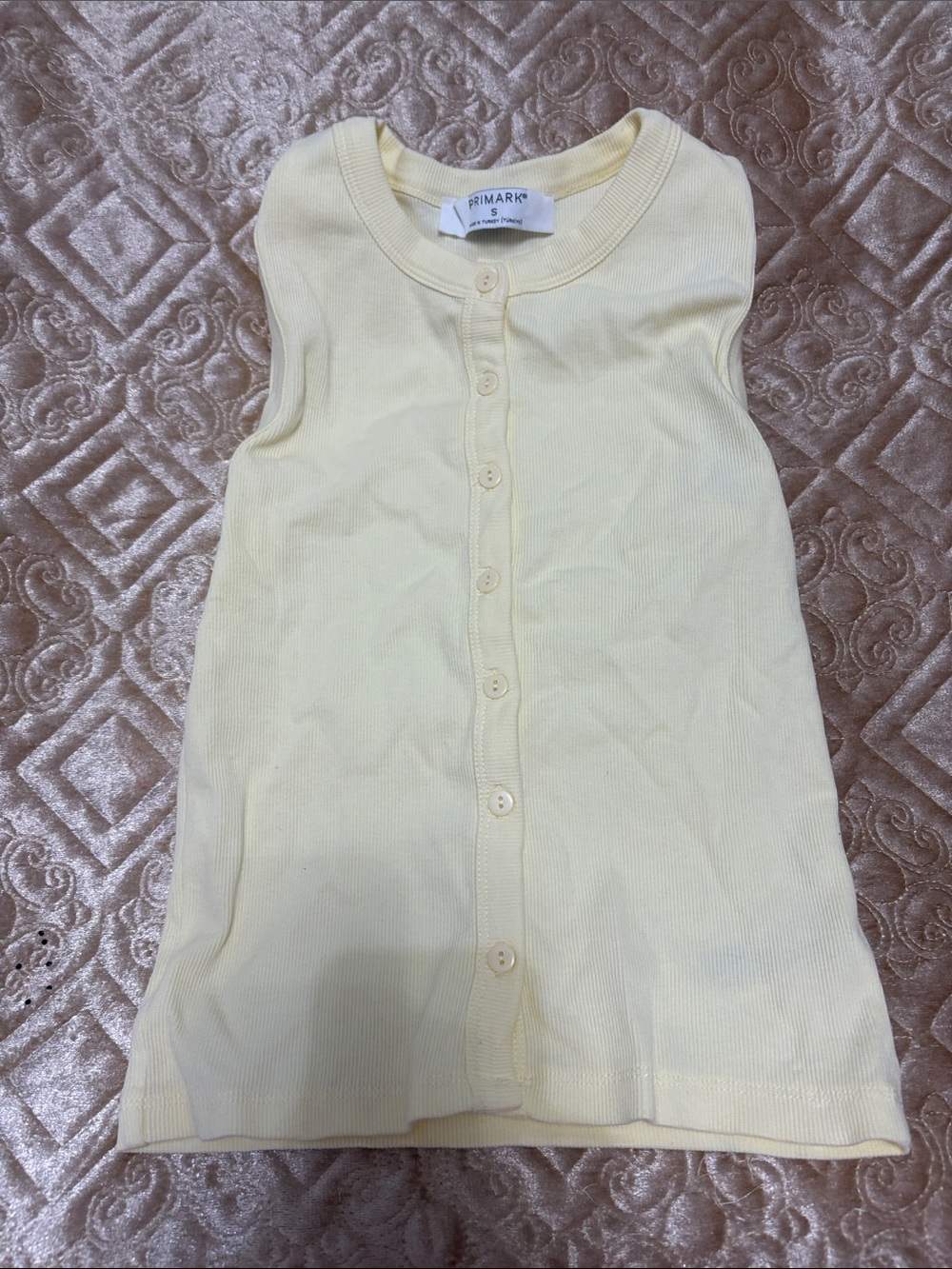 Primark Pale Yellow Ribbed Button-Front women  Tank